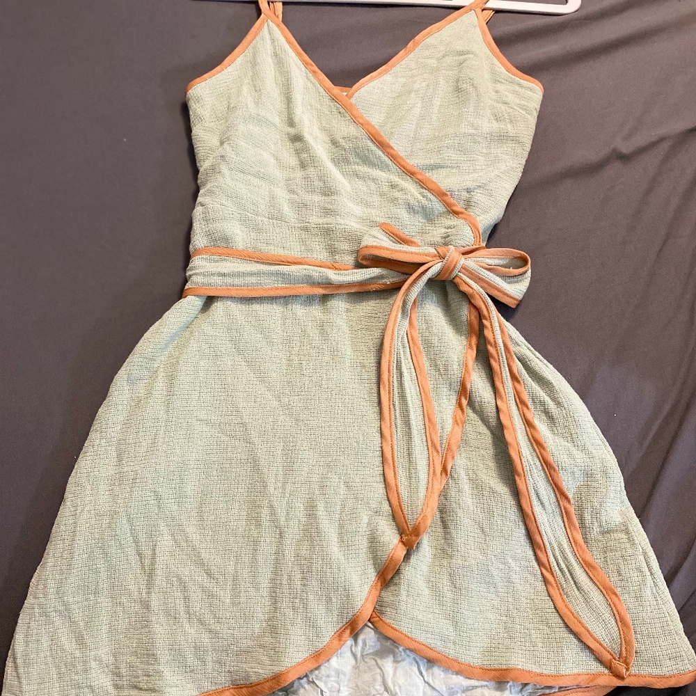 Saints + Secrets green and gold dress